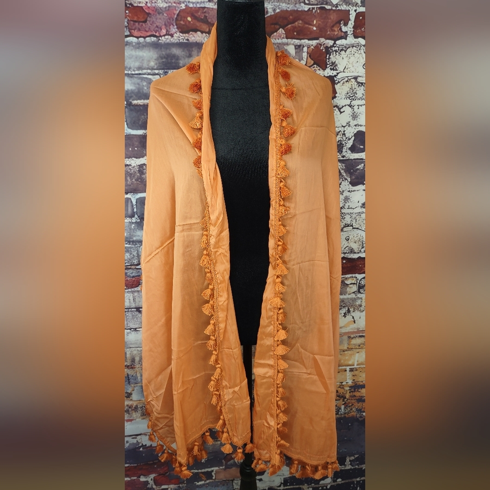 Private Quarters Silk Blend Tassel Scarf/Shawl
